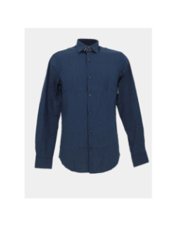 Chemise slim à motif en popeline bleu marine homme - Calvin Klein