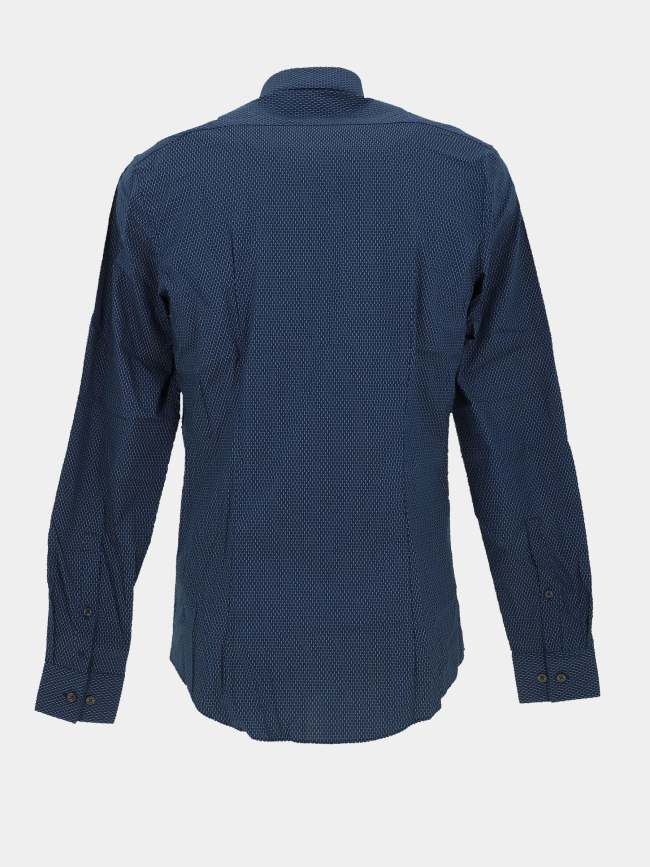 Chemise slim à motif en popeline bleu marine homme - Calvin Klein