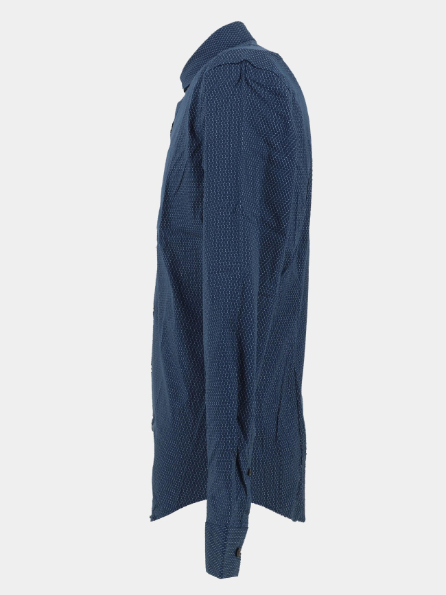 Chemise slim à motif en popeline bleu marine homme - Calvin Klein