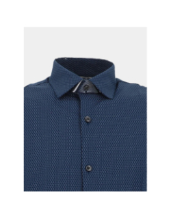 Chemise slim à motif en popeline bleu marine homme - Calvin Klein