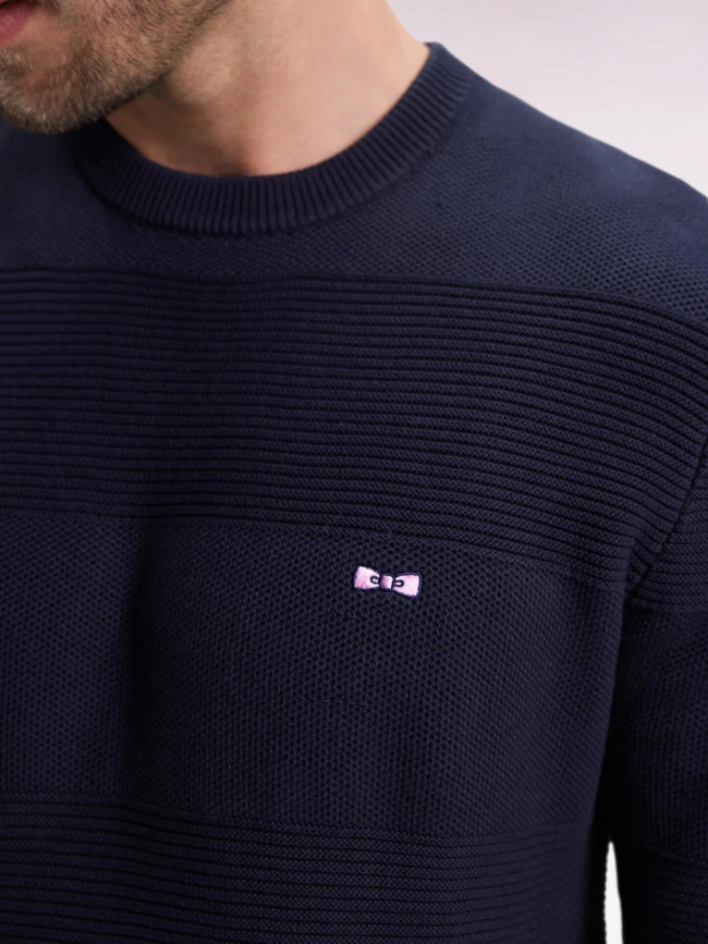 Pull à col rond brighthoney bleu marine homme - Eden Park