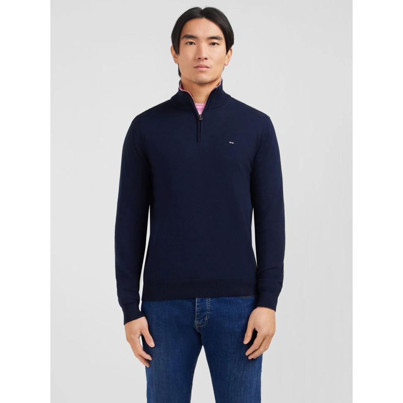 Pull col camionneur en coton épais bleu marine homme - Eden Park