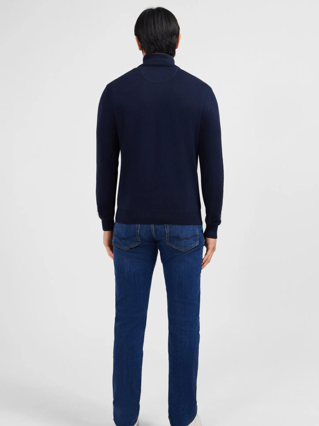 Pull col camionneur en coton épais bleu marine homme - Eden Park