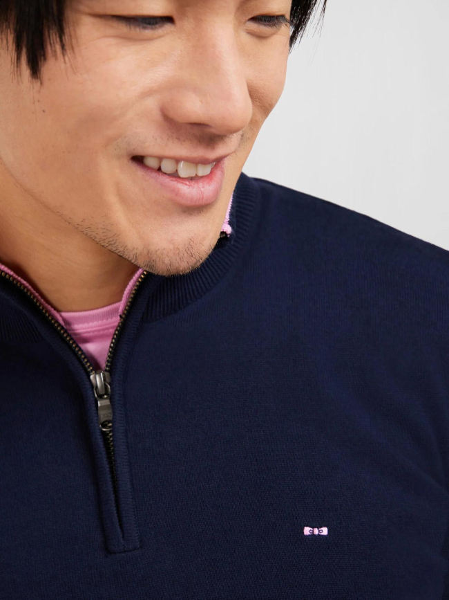 Pull col camionneur en coton épais bleu marine homme - Eden Park