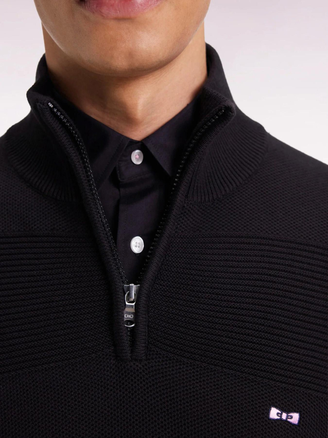 Pull à col zippé brighthoney noir homme - Eden Park