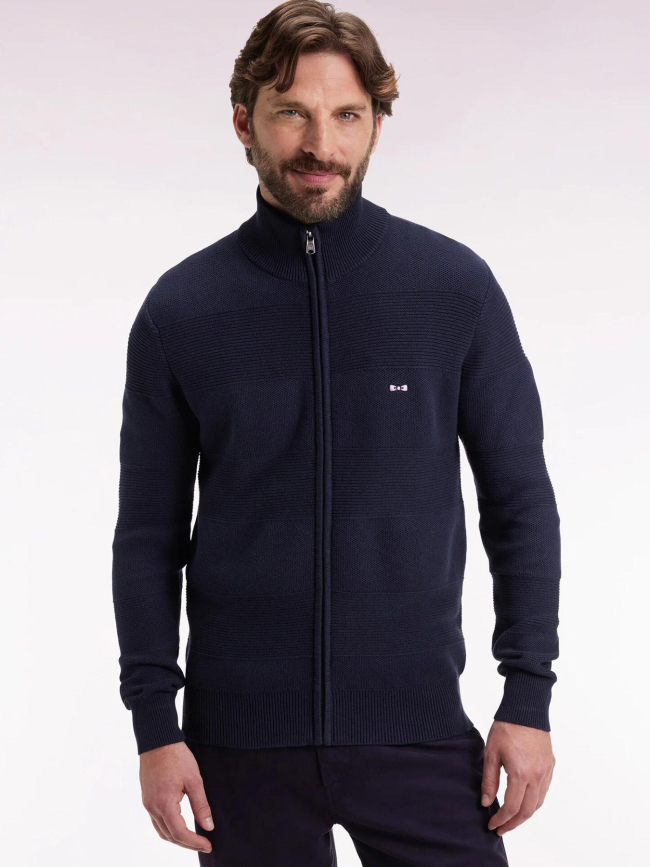 Cardigan zippé brighthoney bleu marine homme - Eden Park