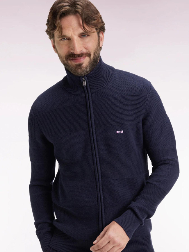 Cardigan zippé brighthoney bleu marine homme - Eden Park