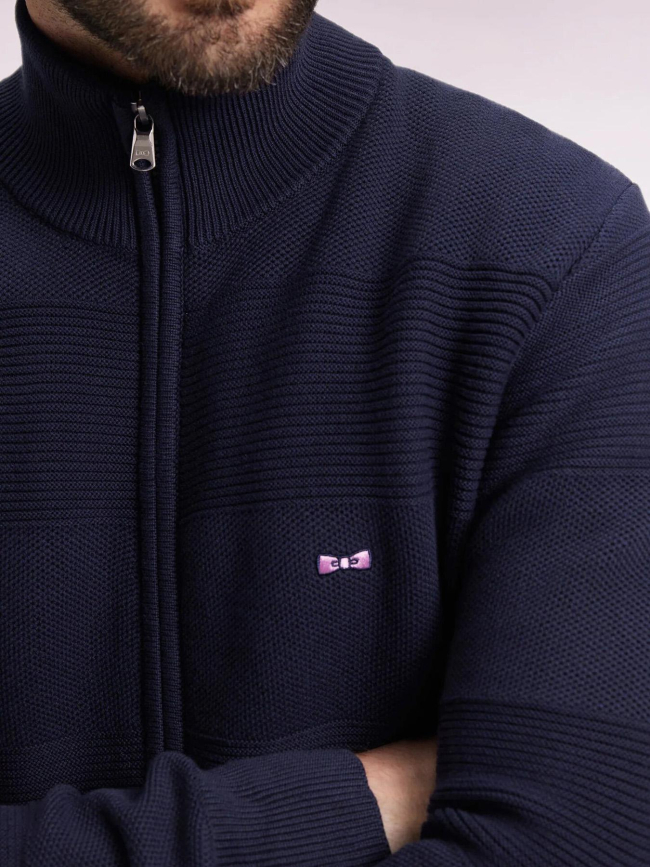 Cardigan zippé brighthoney bleu marine homme - Eden Park