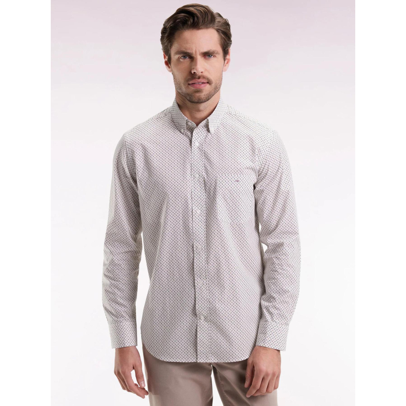 Chemise en coton à motif noeud papillon blanc homme - Eden Park