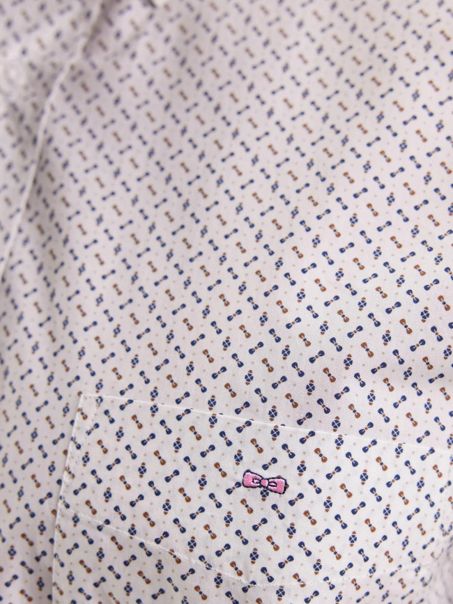 Chemise en coton à motif noeud papillon blanc homme - Eden Park