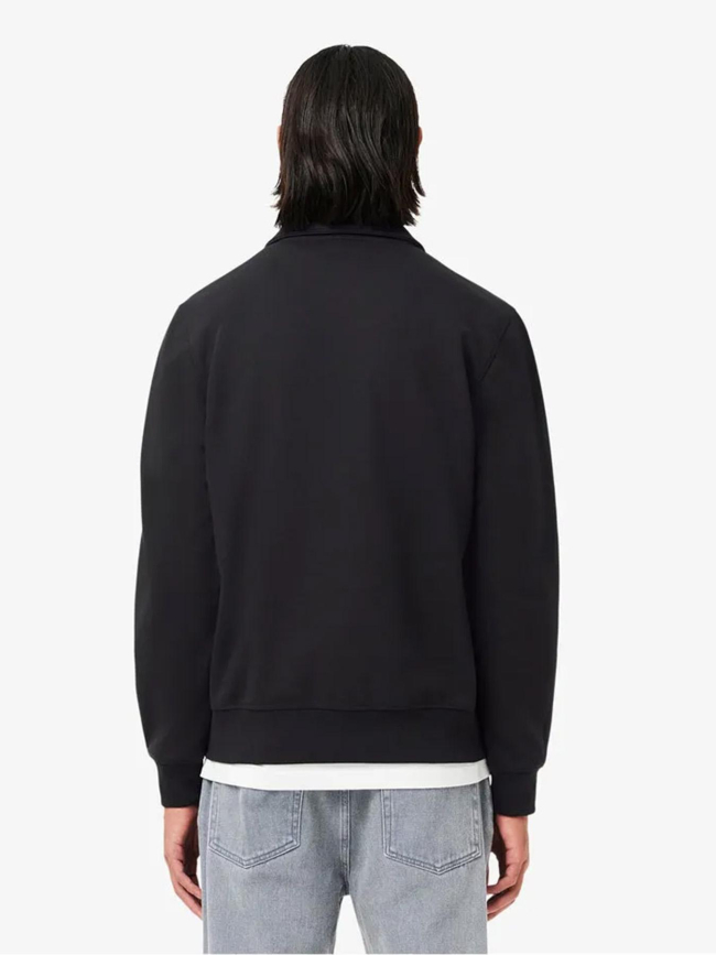 Sweat col zippé uni noir homme - Lacoste