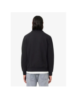 Sweat col zippé uni noir homme - Lacoste