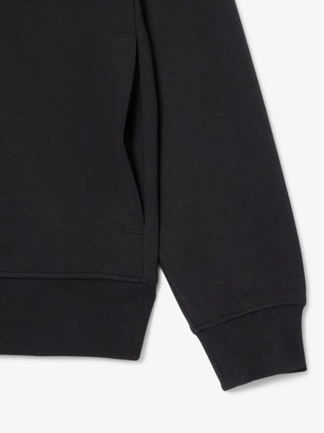 Sweat col zippé uni noir homme - Lacoste