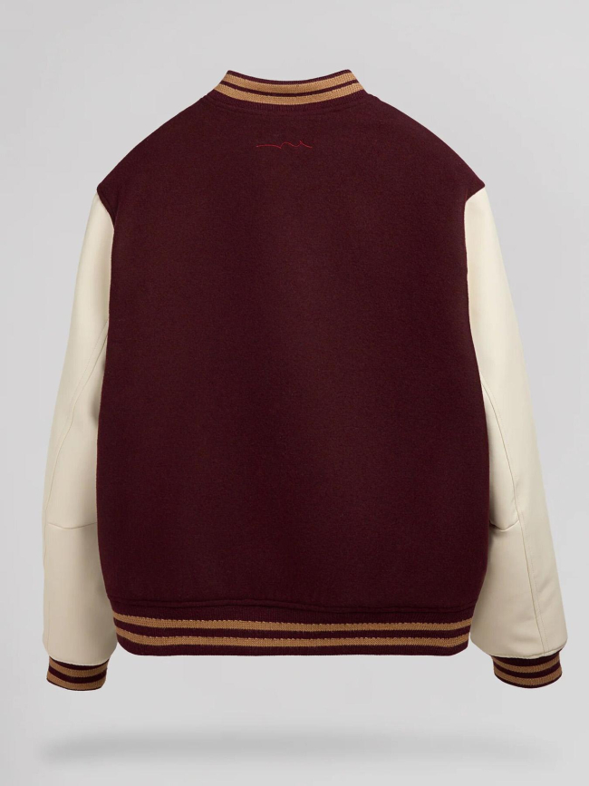 Blouson teddy b-romeo bordeaux et écru homme - Teddy Smith