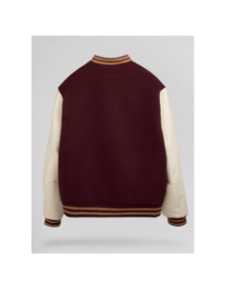 Blouson teddy b-romeo bordeaux et écru homme - Teddy Smith