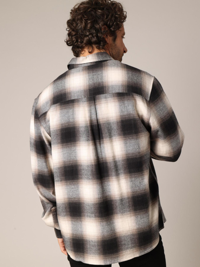 Chemise à carreaux bragha noir et beige homme - Deeluxe