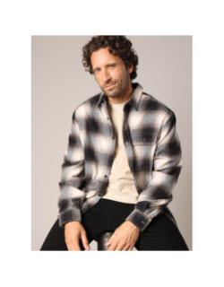 Chemise à carreaux bragha noir et beige homme - Deeluxe