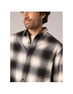 Chemise à carreaux bragha noir et beige homme - Deeluxe