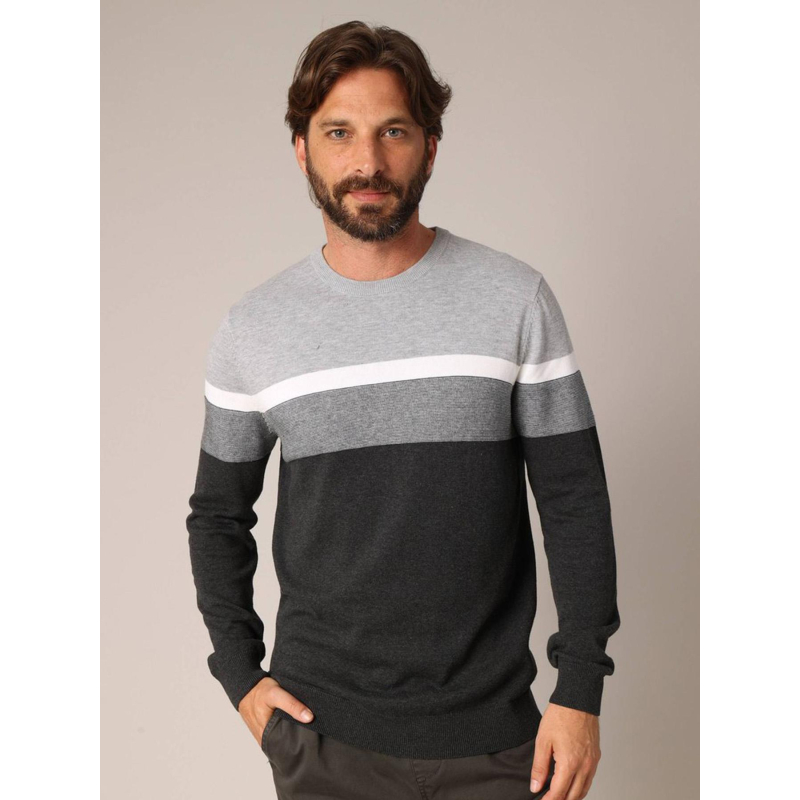 Pull à rayures toaster gris homme - Deeluxe