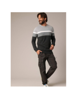 Pull à rayures toaster gris homme - Deeluxe