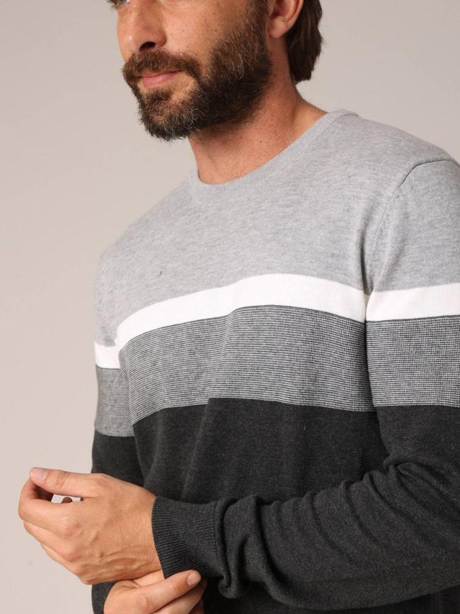 Pull à rayures toaster gris homme - Deeluxe