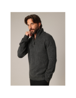Pull à col zippé galileo anthracite homme - Deeluxe