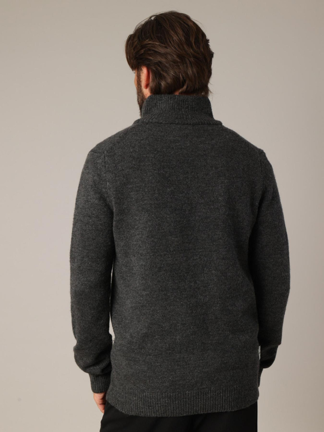 Pull à col zippé galileo anthracite homme - Deeluxe