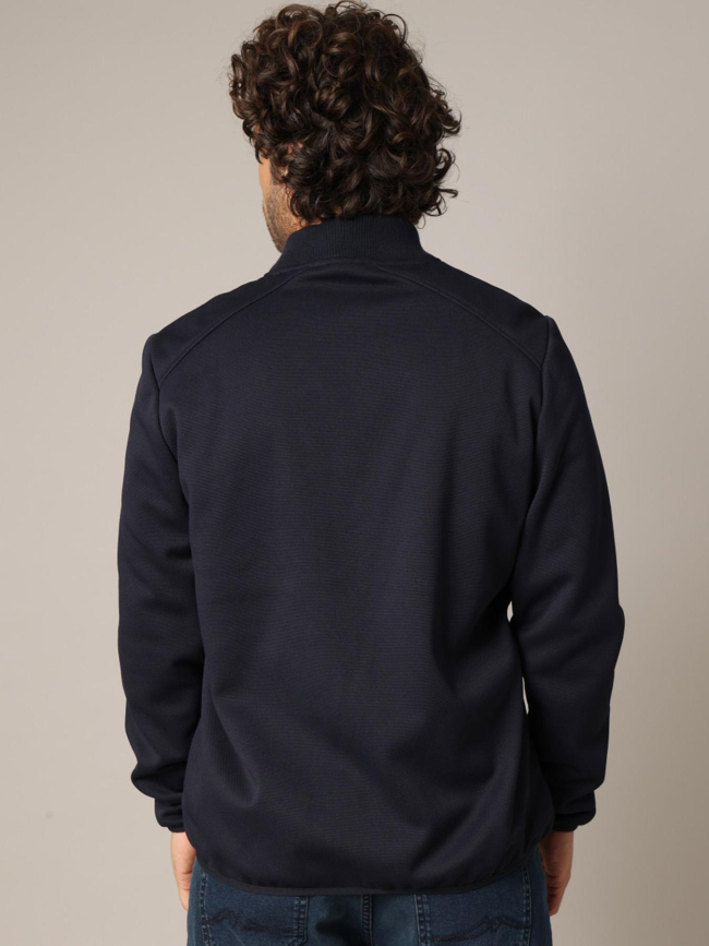 Sweat zippé matelassé bi-matière thomas noir homme - Deeluxe