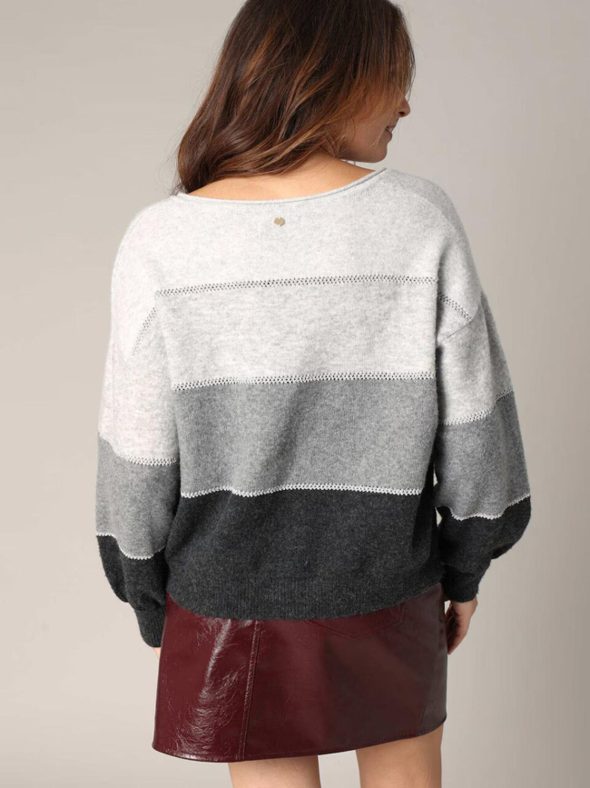 Pull col v lodina gris femme - Deeluxe