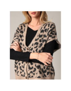 Gilet sans manches léopard brillant nerile marron femme - Deeluxe