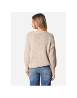 Pull mani à reflets beige femme - Deeluxe