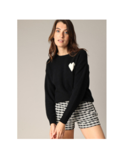 Pull adonis coeur noir femme - Deeluxe
