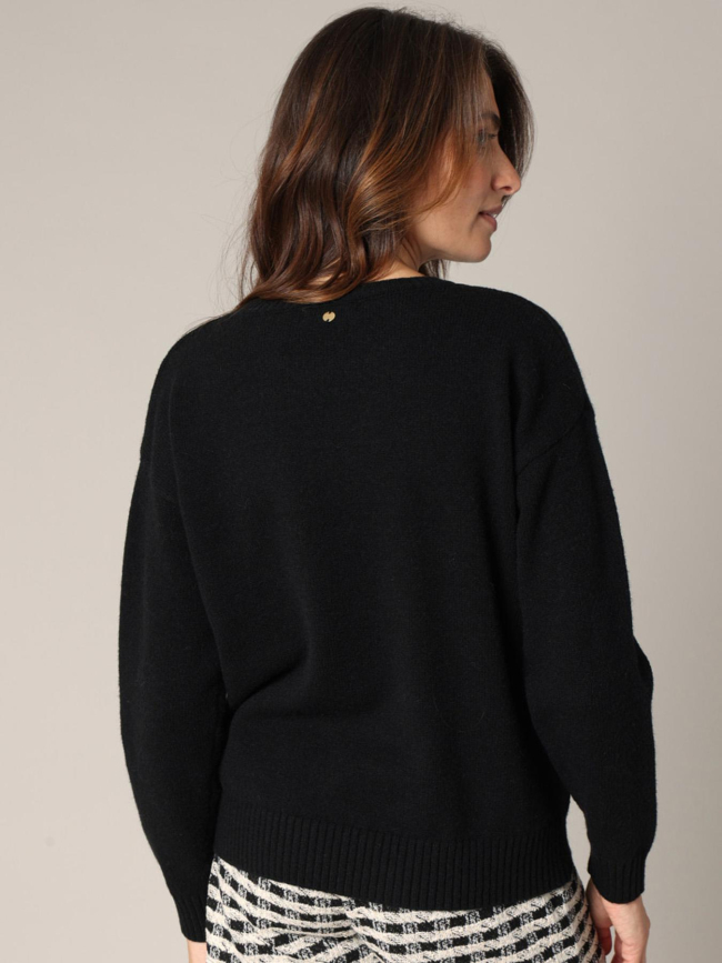 Pull adonis coeur noir femme - Deeluxe