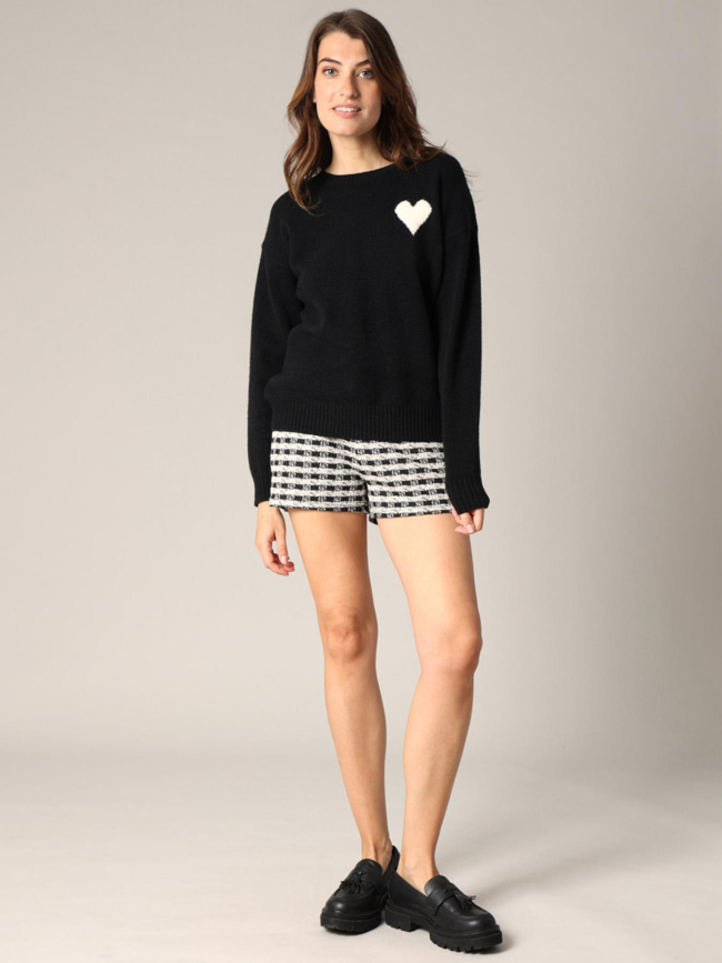 Pull adonis coeur noir femme - Deeluxe