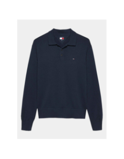 Polo uni slim placket bleu marine homme - Tommy Jeans
