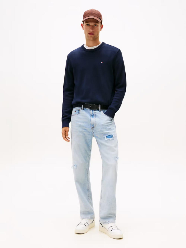 Pull uni slim bleu marine homme - Tommy Jeans