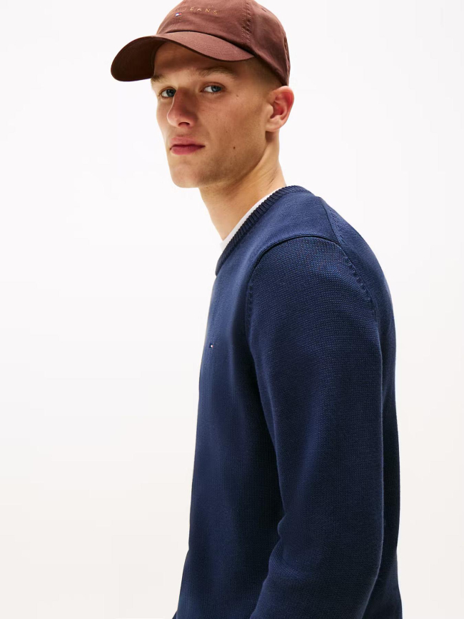 Pull uni slim bleu marine homme - Tommy Jeans