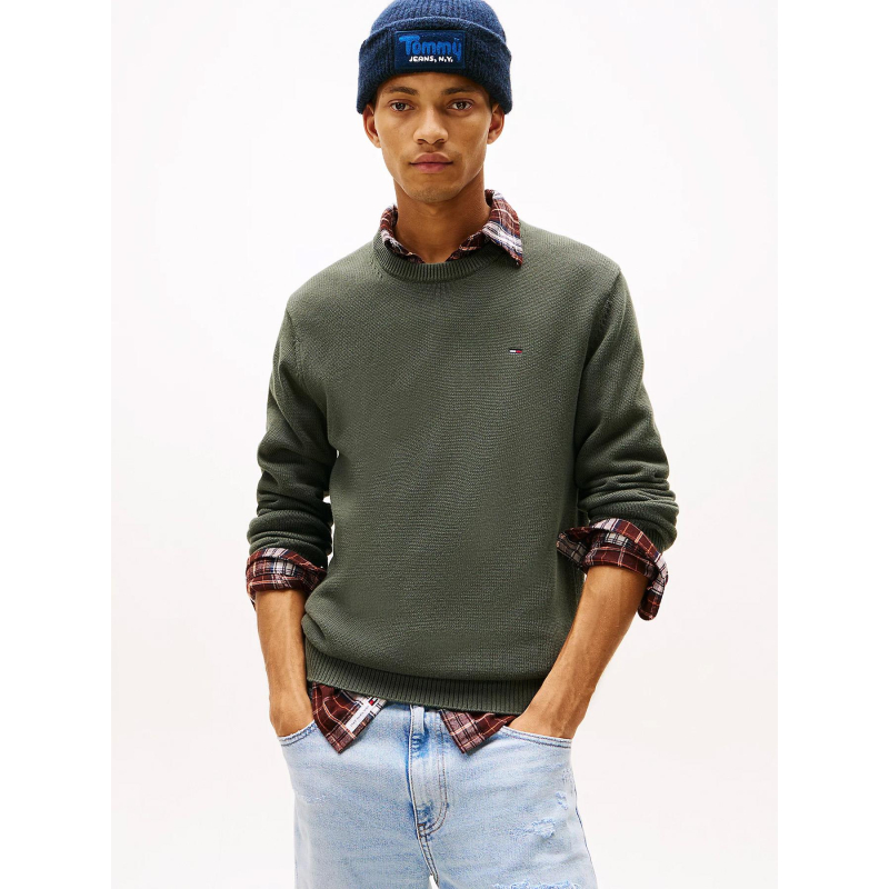 Pull uni slim kaki homme - Tommy Jeans