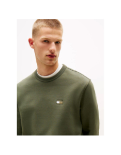 Sweat regular badge kaki homme - Tommy Jeans