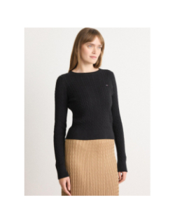 Pull torsadé cable noir femme - Tommy Jeans