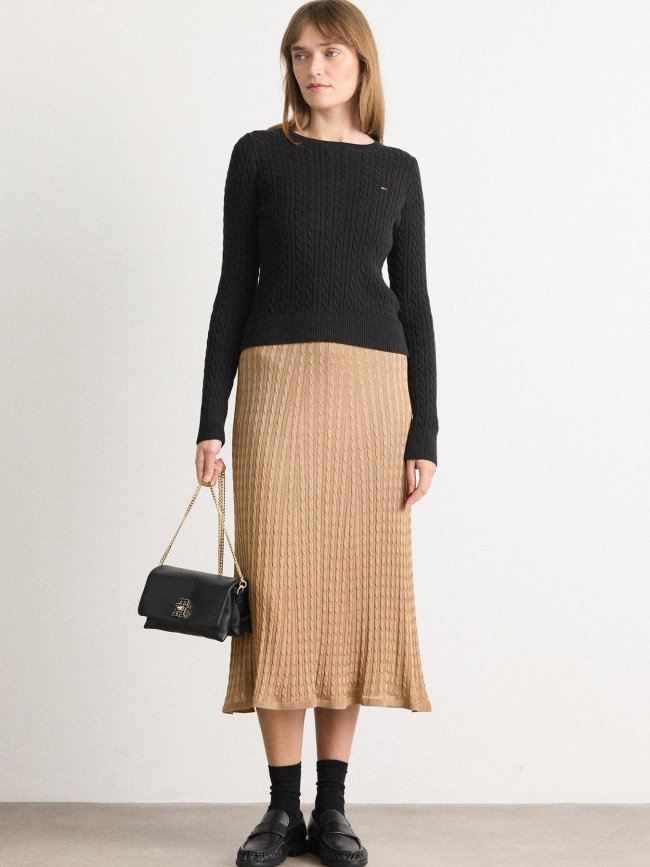 Pull torsadé cable noir femme - Tommy Jeans