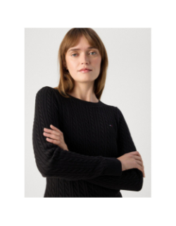 Pull torsadé cable noir femme - Tommy Jeans