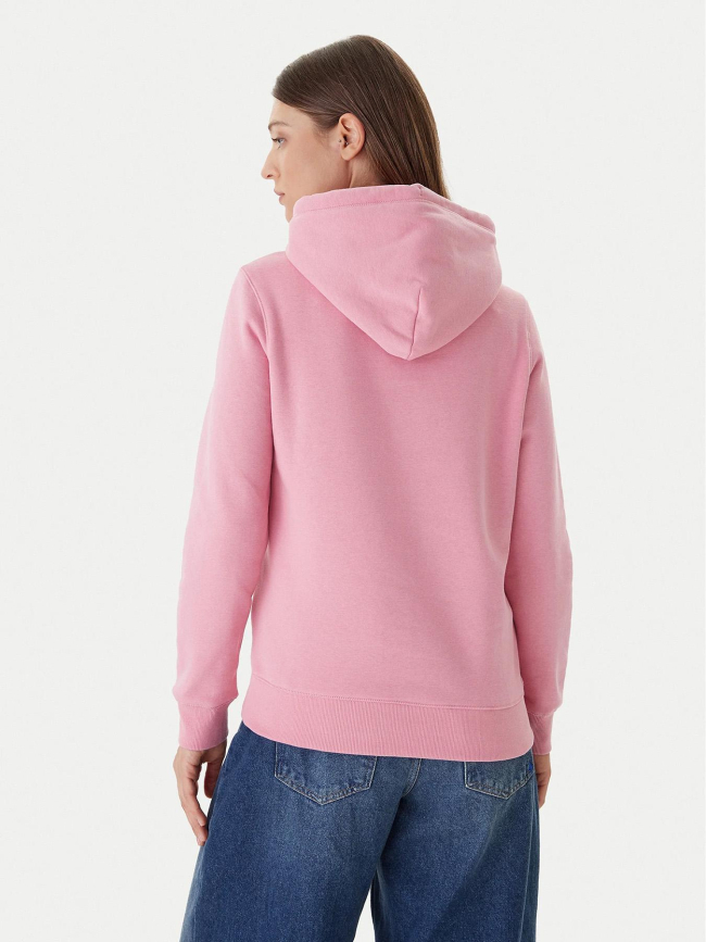 Sweat à capuche regular linear rose femme - Tommy Jeans