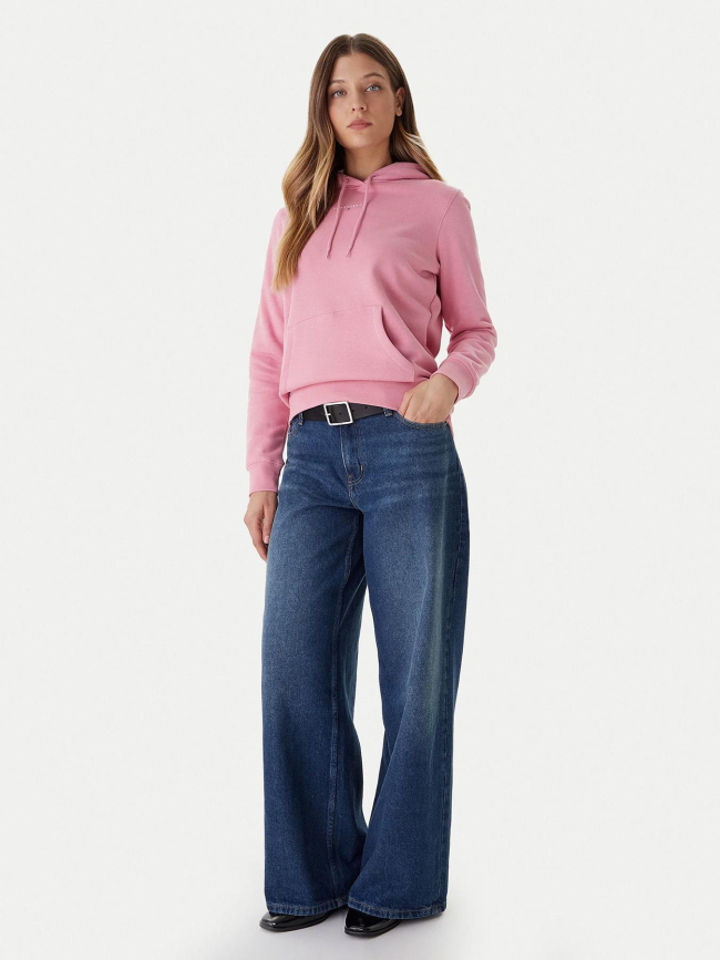 Sweat à capuche regular linear rose femme - Tommy Jeans