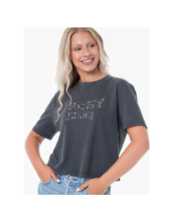 T-shirt boxy léopard varsity gris anthracite femme - Tommy Jeans