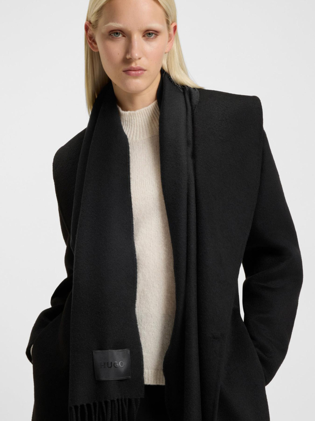 Echarpe en laine bisette noir femme - Hugo
