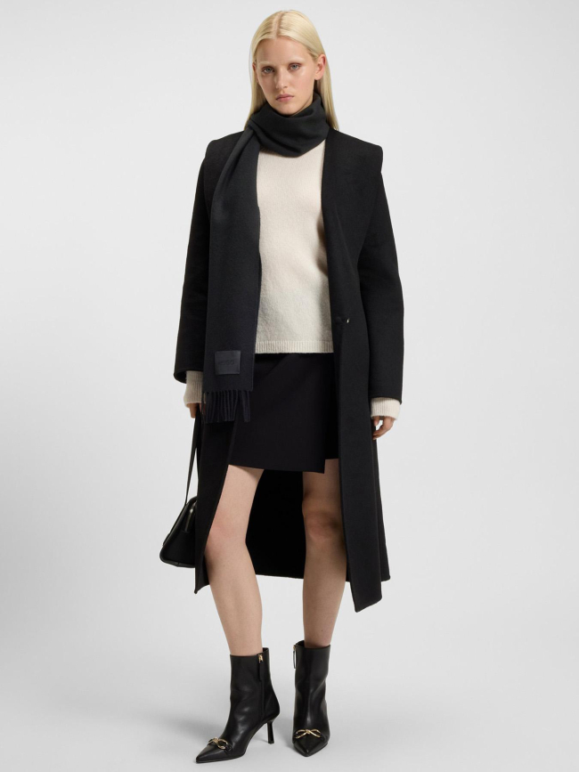 Echarpe en laine bisette noir femme - Hugo