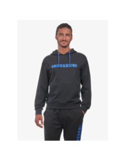 Sweat à capuche logo cadre relief noir homme - Chabrand