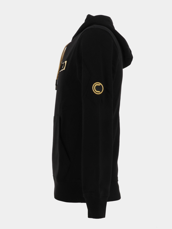 Sweat à capuche logo cadre relief doré noir homme - Chabrand