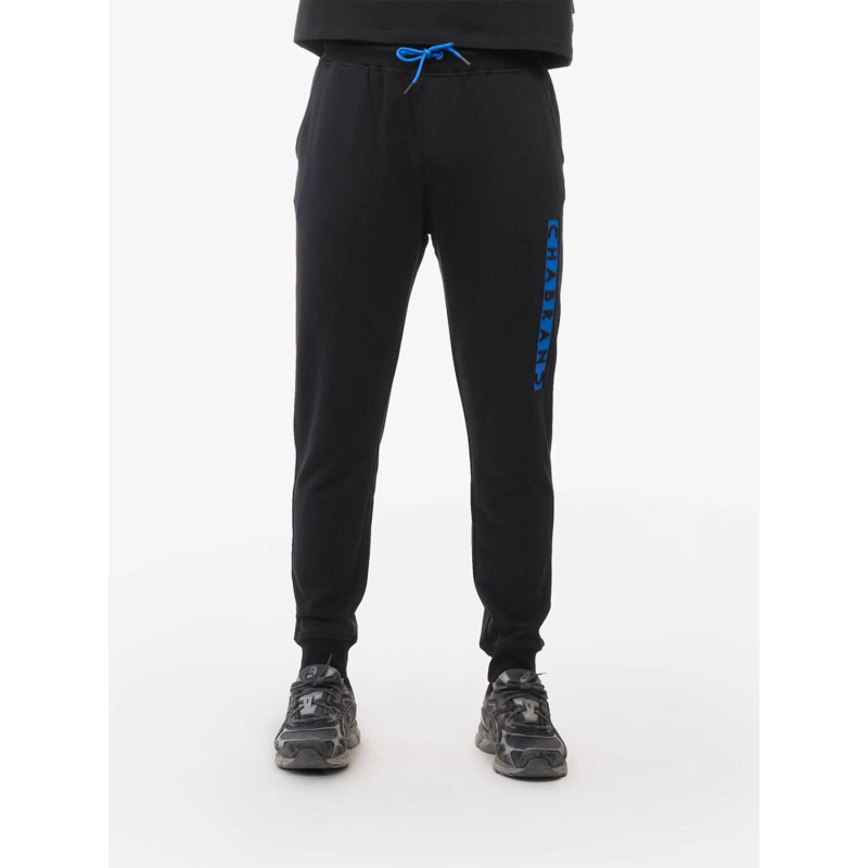 Pantalon jogging logo cadre relief vertical noir homme - Chabrand